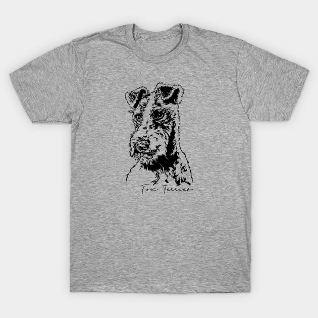 Fox Terrier dog portrait T-Shirt by wilsigns